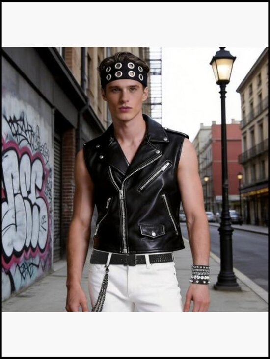 7 Pcs Goth Punk Accessories Set with Studded Belt, Chains, Bracelets, Y2K Emo